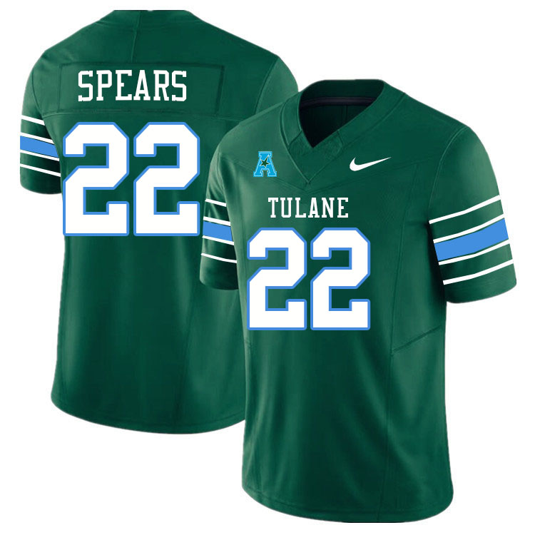 #22 Tyjae Spears Tulane Green Wave Jersey College Football Uniforms,Apparels Stitched-Green